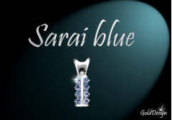 Sarai blue - přívěsek rhodium